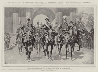 The Return of the Coronation Procession to Buckingham Palace, Three Distinguished Commanders
